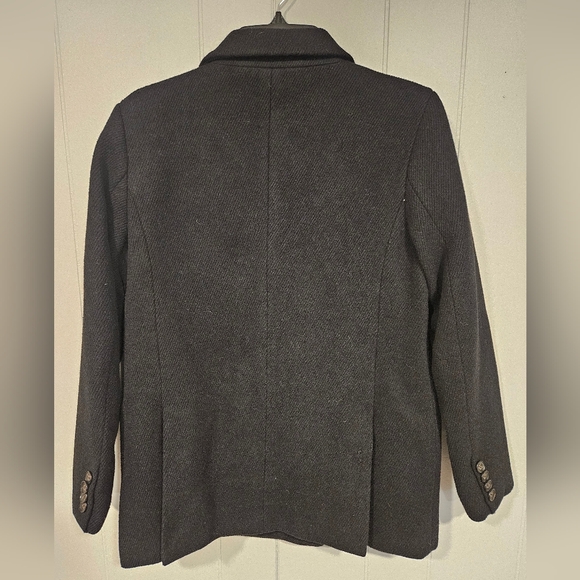 LEVI'S Black Wool Blend Double Breasted Blazer NWOT SMALL - Picture 2 of 6